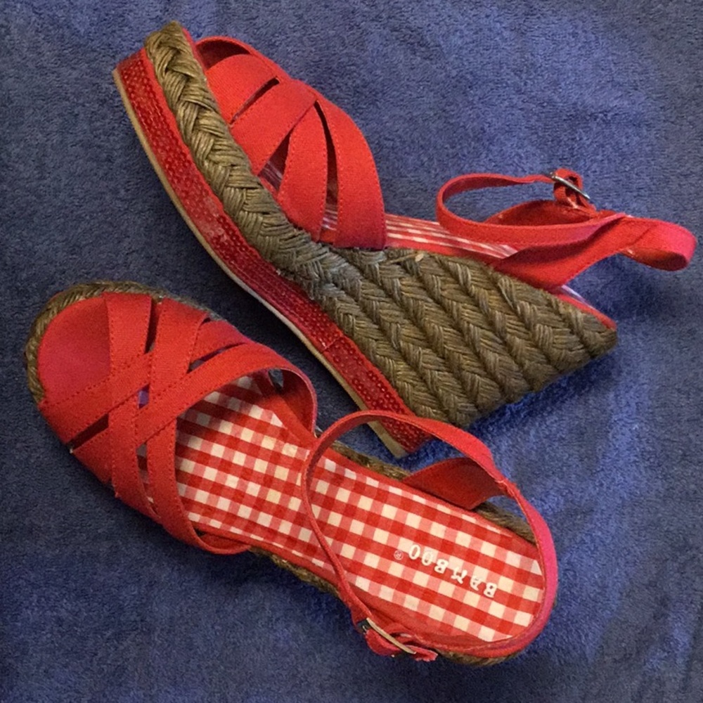 Wedge rope red heels